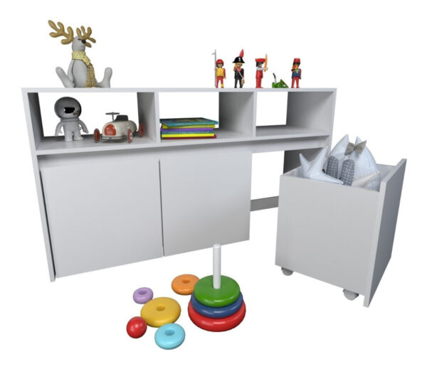 Juguetero Organizador C- 3 Cajones. Ruedas. 127 X70 Cod 3038