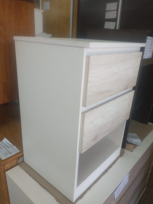 Mesa De Luz Para Sommier- 2 Cajones Corred. Met 64 X 42 X 38