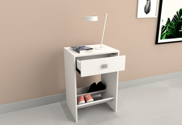 D_898824-MLA87232831160_072025-F.jpg Mesa De Luz 1 Cajon. Melamina. Espacio P/ Zapatos. Cod. 6420