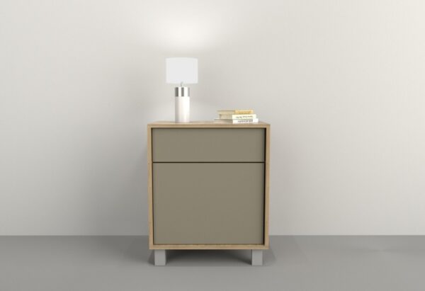 Mesa De Luz 1 Puerta, 1 Cajon. Sistema Push. Cod. 6426