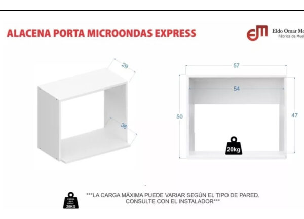 D_901650-MLA73778029577_012024-F.jpg Alacena Porta Microondas 57 X 50 X 36 Cod. 10153