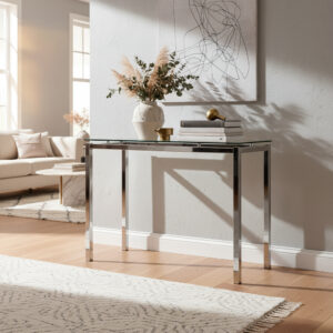 D_902051-MLA93313253583_092025-F.jpg Mesa Barra Desayunador. Tapa D Vidrio Base Cromada 120 X 45