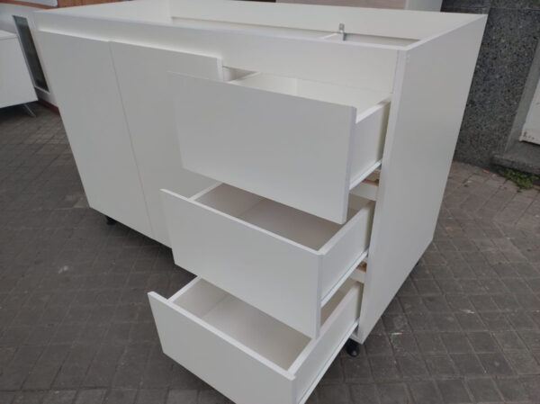 Bajo Mesada 120 X 57 X 82 Mdf 15 Mm- Con Mesada Marmol Sint