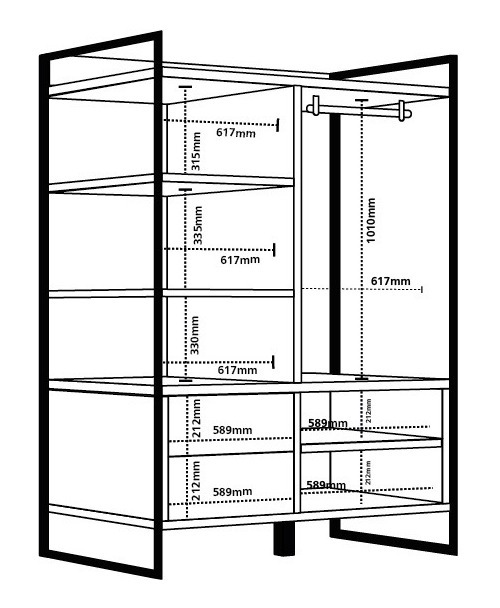 Ropero Armario Organizador Funcional Cajones, Puertas- Dst25