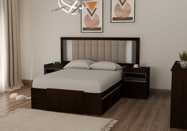 Mesa De Luz Para Sommier Kyomu C/ Secreter Y Cerradura