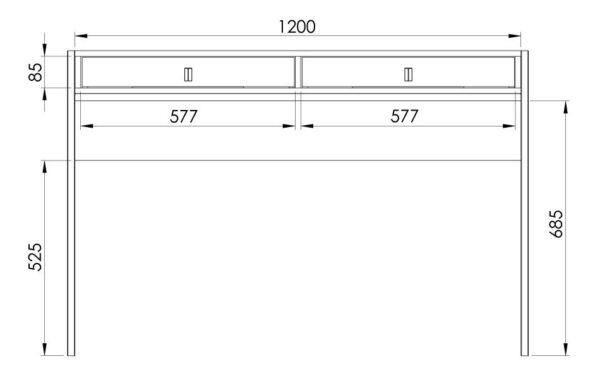 Escritorio Organizador Con 2 Cajones- 124 X 82 X 60- Eci 120