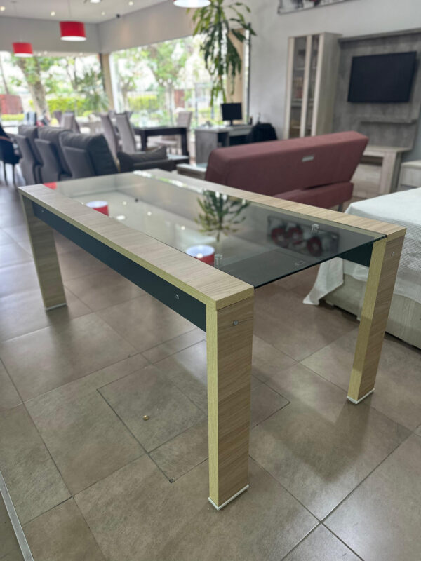 D_903345-MLA78559555184_082024-F.jpg Mesa Cocina 180 X 90. Awen- Patas Melamina Tapa De Vidrio