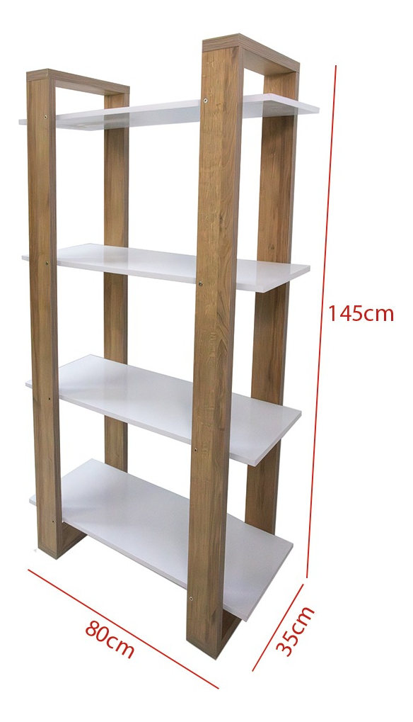 Estanteria Biblioteca Nordico 4 Estantes Cod. 323081 Woodlik