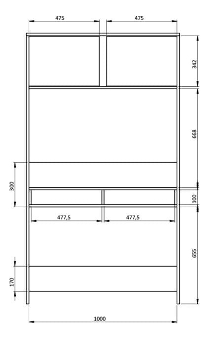 Escritorio Con Alzada 2 Puertas 1.80 X 1.00 X 0.56 - Epn 100