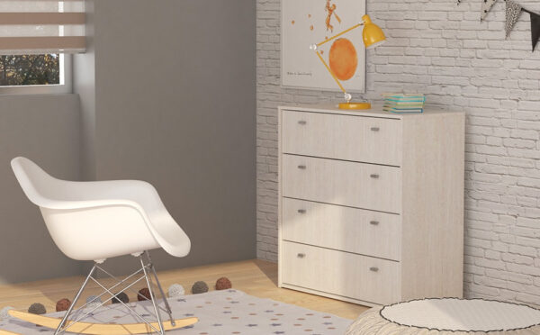 Comoda Cajonera Chifonier 4 Cajones 90 X 92 X 47. Nature