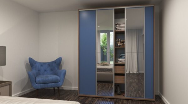 Ropero 4 Puertas (2 Corredizas). 2 Cajones Int. Duo 01