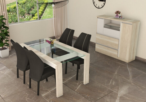 Bahiut Vajillero Dynamic 135 X 135 Con Usb, Cajones Puertas