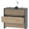 Comoda Chifonier Cajonera Dormitorio 3caj Moderno Melamina Color Grigio/bardolino