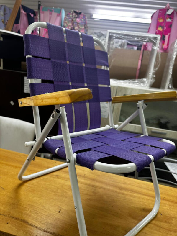 Sillon Reposera De Niño Infantil. Caño Pintado Y Tela Rafia