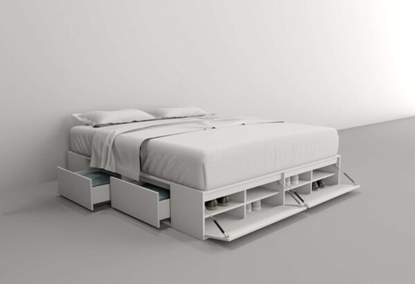 Base Box P- Sommier 200 X 200- 4 Cajones- Estantes- Cod 6445