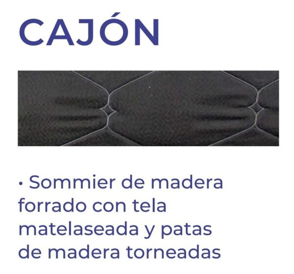 Box Base Cama Para Sommier 80-190- Con 6 Patas-