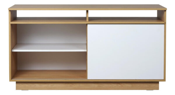 D_910399-MLA79176856049_092024-F.jpg Rack Mesa De Tv Melamina 130 Cm Puerta Corrediza C/ Estantes