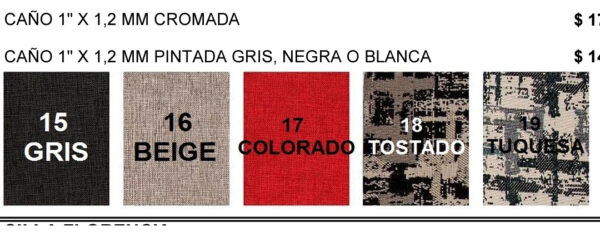 Juego De 6 Sillas- Tapizadas Chenille- Sofia- Caño 1