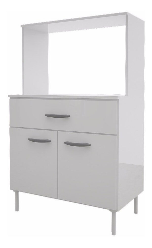 Mueble Bajo Para Microondas 2 Puertas 1 Cajon Dl 630 Blanco