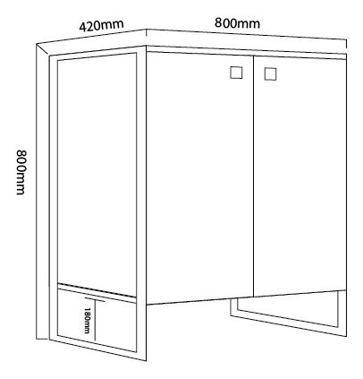 Bahiut Vajillero Buffet 80 - Estructura De Caño- Dst 10