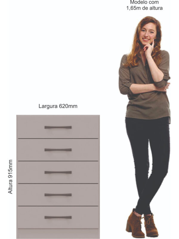 Cajonera Chifonier 5 Cajones. Solution- 4005 Castro Moveis