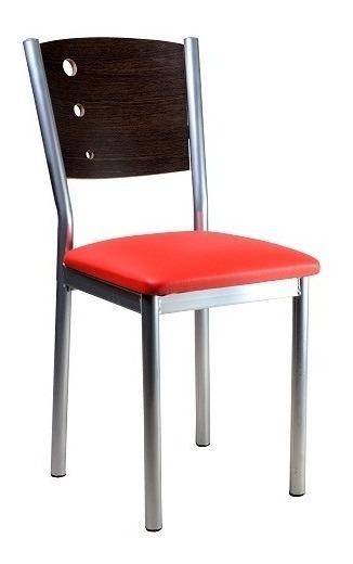 Juego 6 Sillas Delta De Caño Reforzado C- Respaldo De Madera