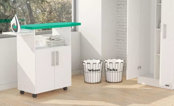 Increíble Centro Organizador De Planchado Con Ruedas. Xp110