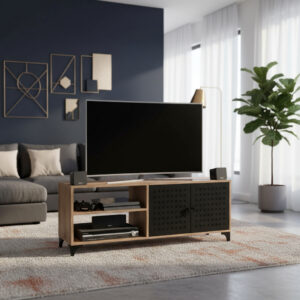 D_917101-MLA93860228553_092025-F.jpg Rack Para Tv Led Melamina Caño- 2 Puertas- Estantes Rbtv 140