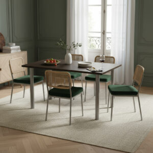 Combo Cocina Comedor Mesa 1.10 X 80+ 4 Sillas Super Madrid