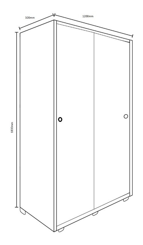 Ropero Placard 2 Ptas Corredizas 1.80 X 1.20 X 0.50 Dec 02