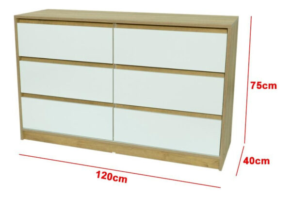 Comoda Cajonera Chifonier 6 Caj. Cod. 839/5. 120 X 75 X 40