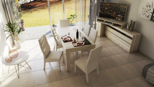 D_921353-MLA48266451990_112021-F.jpg Mesa Benicio 180 X 90 + 6 Sillas Kendor Patas Enfundadas