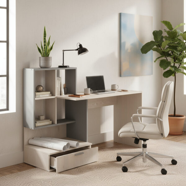 Escritorio Organizador Con Un Cajon. 150 X 132 X 45- Oes 105