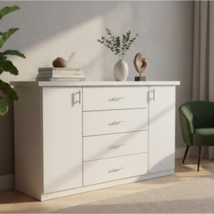 Comoda Chiffoniers Melamina 1.40 Mts. 2 Puertas 4 Cajones