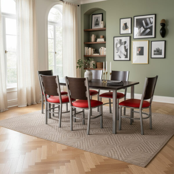 Combo Juego Comedor Mesa Combinada + 6 Sillas Caño Mod. 11