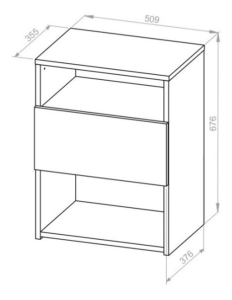 Espectacular Mesa De Luz 1 Cajon C- Correderas- 1 Espacio