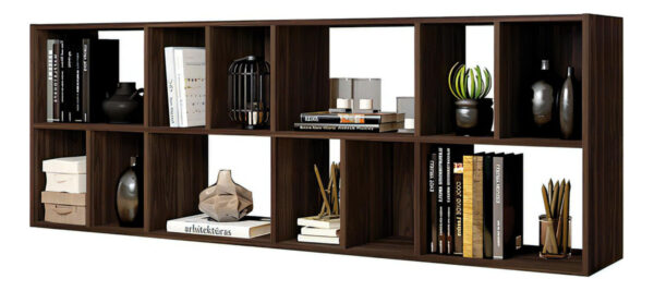 Librería Organizadora Multiusos Side Caemmun Brown, Color Marrón Oscuro