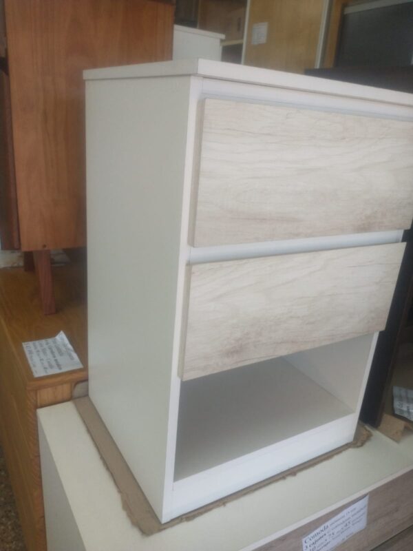 Mesa De Luz Para Sommier- 2 Cajones Corred. Met 64 X 42 X 38