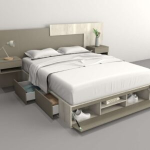 Base Box P- Sommier 160 X 200- 4 Cajones- Estantes- Cod 6443