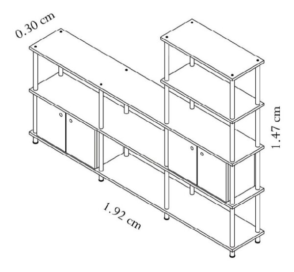D_931219-MLA47186342317_082021-F.jpg Biblioteca Estanteria 4 Puertas- Estantes. 192 X 147 G 01