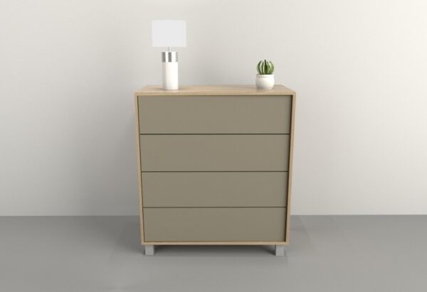 Cajonera Chiffonier 4 Cajones- Sistema Push. Cod. 6055