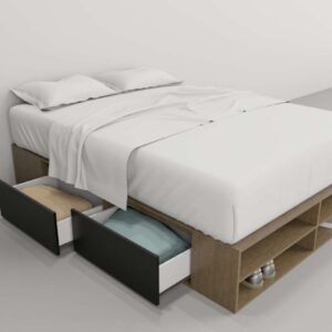 Base Box P- Sommier 140 X 190- 4 Cajones- Estantes- Cod 6442