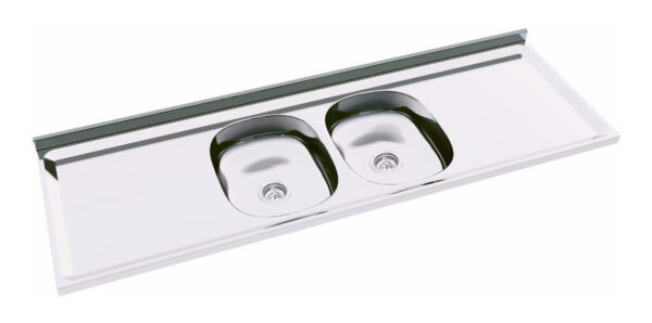 Mesada De Acero Inoxidable Duranox 1.60 X 0.52 Doble Bacha