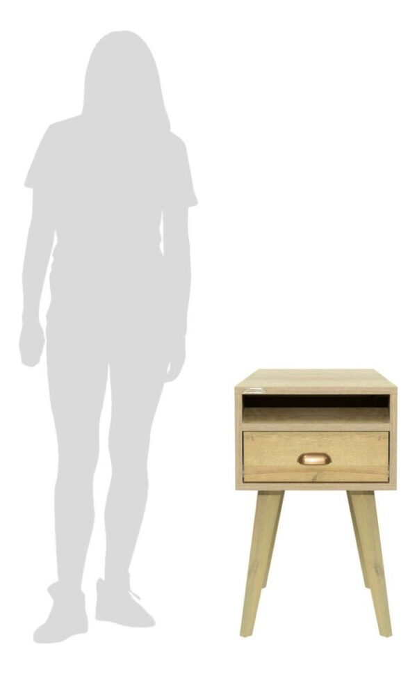 Mesa De Luz 1 Cajon- Estante Con Patas 70- 40-40- Cod. 558