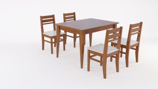 Mesa Comedor Escandinava 1.20 X 90 + 4 Sillas Atlantic- Pino