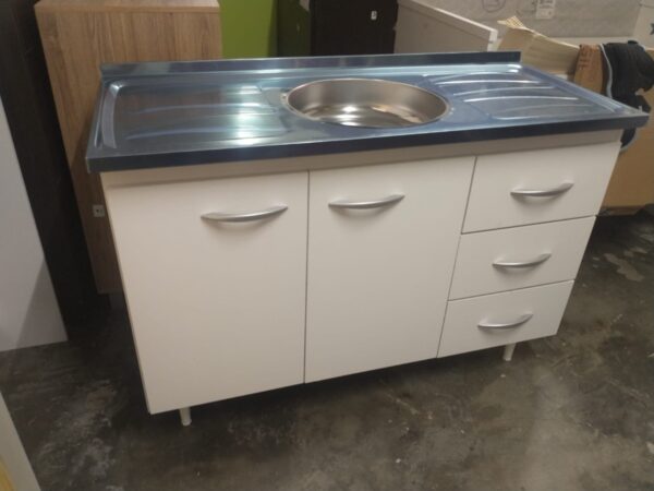 Bajo Mesada Con Mesada Acero Inoxidable 120 X 82 X 50