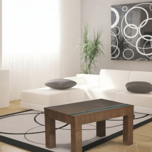 Mesa Ratona Centro Living Dolfin. Melamina. Apliques En Alum