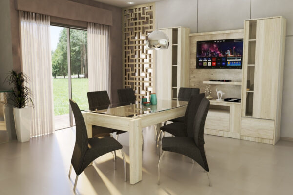 Mesa Fija Rectangular 1.80 X 0.90- Con Tapa De Vidrio- Vitro