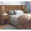 Respaldo De Sommier Queen Con Mesas De Luz Color Jatoba