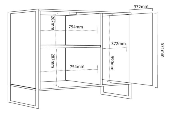 Bahiut Vajillero Buffet 120 - Estructura De Caño- Dst 11